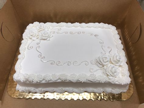 Sheet Cake Wedding Cakes Ideas, Wedding Sheet Cake Ideas, Pearl Cakes, Cake Frosting Designs, White Sheet Cakes, Square Cake Design, Wedding Sheet Cakes, Pastel Rectangular, Wedding Cake Art