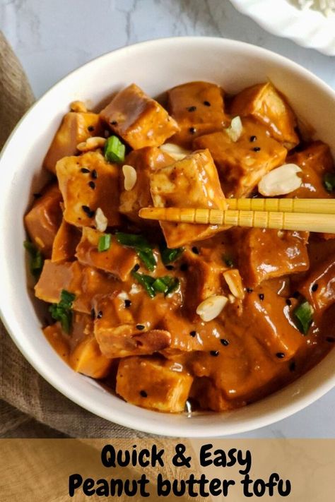 Peanut Tofu Recipes, Peanut Butter Savory Recipes, Cook Tofu, Savory Peanut Butter Recipes, Peanut Tofu, Peanut Butter Tofu Recipes, Crock Pot Tofu Recipes, Peanut Butter Tofu, Tofu Noodle Recipes