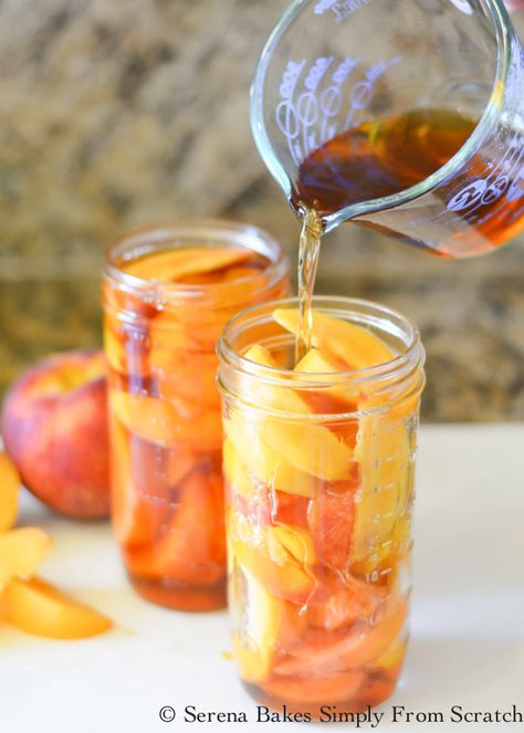 Bourbon Soaked Peaches, Fireball Peaches, Bottled Peaches, Boozy Peaches, Whiskey Peaches, Alcohol Infused Fruit, Drunken Fruit, Garnish For Cocktails, Pickled Peaches