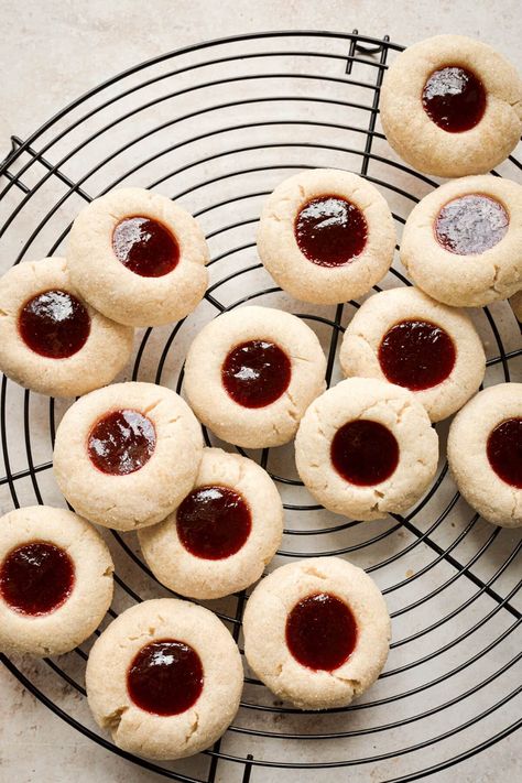 Cookie Recipes High Altitude, Soft And Chewy Sugar Cookies, Raspberry Thumbprint, Raspberry Thumbprint Cookies, Jam Thumbprint Cookies, High Altitude Baking, Jam Cookies, Chewy Sugar Cookies, Christmas Cookie Exchange