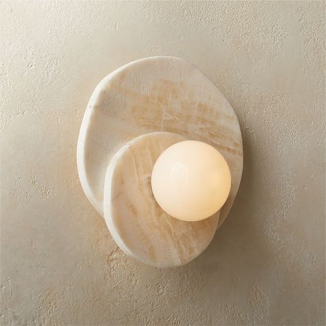 Modern Wall Sconces, Indoor/Outdoor Wall Lights and Plug-In Sconces | CB2 Onyx Wall, Bathroom Sconces, White Onyx, Jw Marriott, Modern Wall Sconces, White Concrete, Style Deco, Marble Wall, Natural Cream