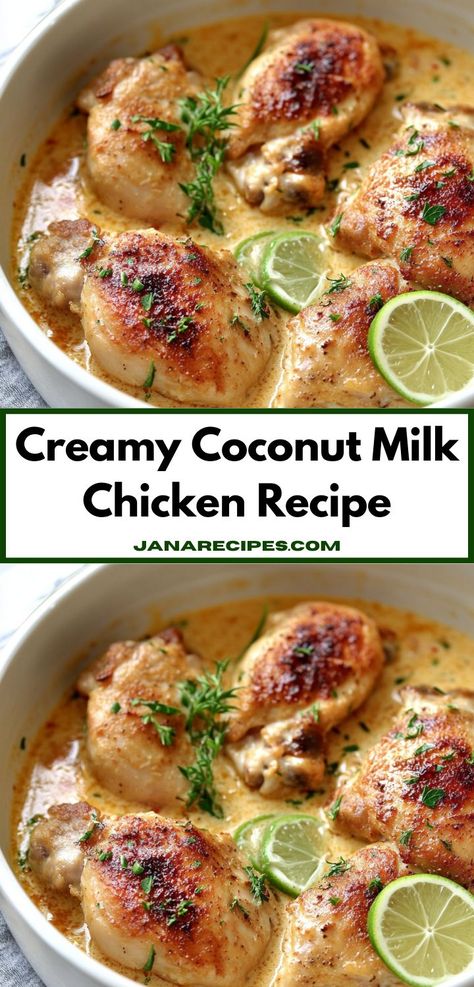 Craving a quick and easy dinner? This Creamy Coconut Milk Chicken Recipe offers a hassle-free cooking experience, requiring minimal prep time while still serving up a deliciously creamy dish everyone will love. Easy Chicken Crockpot Recipes Healthy, Crockpot Recipes Healthy Chicken, Fun Chicken Dinner Ideas, Tender Chicken Breast Recipes, Easy Chicken Crockpot, Juicy Chicken Breast Recipes, Craving Tasty, Creamy Chicken Dish, Quick Chicken Breast Recipes