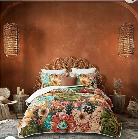 Boho Farmhouse Bedroom, Cottage Room, Boho Quilt, Bohemian Bedding, Quilt Size, Bohemian Bedroom Decor, Boho Bedding, Floral Quilt, Bohemian Bedroom