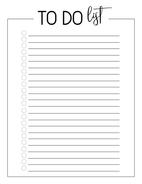 Free Printable To Do Checklist Template - Paper Trail Design Blank To Do List, Blank Checklist, Free To Do List, A To Do List, To Do List Template, To Do Checklist, To Do List Printable, To Do Planner, To Do Lists Printable