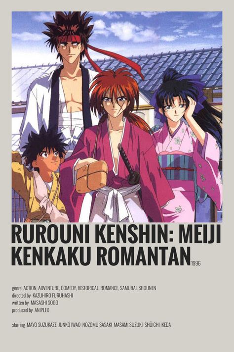 Rurouni Kenshin Poster, Anime Polaroid, Kenshin Le Vagabond, Kenshin Anime, Rurôni Kenshin, Buddhist Art Drawing, Logo Game, Samurai Anime, Anime Suggestions