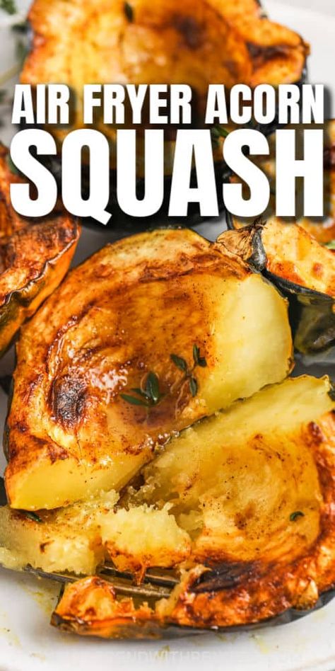 Air Fryer Acorn Squash, Acorn Squash Recipe, Acorn Squash Recipes, Cooks Air Fryer, Baked Squash, Healthy Vegetable, Air Fry Recipes, Squash Recipe, Side Dish Recipes Easy