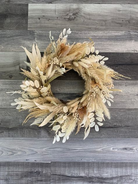 Boho Pampas Grass Wreath, Pompass Grass Wreath Diy, Fall Pampas Wreath, White Fall Wreath, Pampas Grass Christmas Wreath, Pampas Grass Wreath Diy, Pampas Grass Wreath, Pampas Wreath, Autum Wreaths