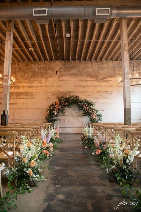 Brick Wall Wedding, Brick Wall Room, Brick Wedding Venue, Brick Room, White Brick Wall, Yard Wedding, Ceremony Design, Reception Room, Wedding Venue Decorations