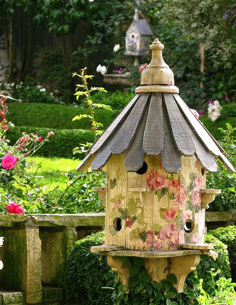 ~an enchantingly beautiful birdhouse in a Carmel cottage garden~  pretty~pretty Birdhouses Bird Feeders, Beautiful Birdhouses, Garden Birdhouses, Birdhouse Designs, Have Inspiration, Bird Cages, Fairy Houses, Garden Cottage, Bird Garden