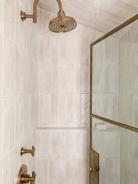 Small Bathroom Tile Ideas, Small Bathroom Tiles, Shower Floor Tile, The Tile Shop, Tile Trim, Bathroom Renos, The Shower, Bath Remodel, Beautiful Bathrooms