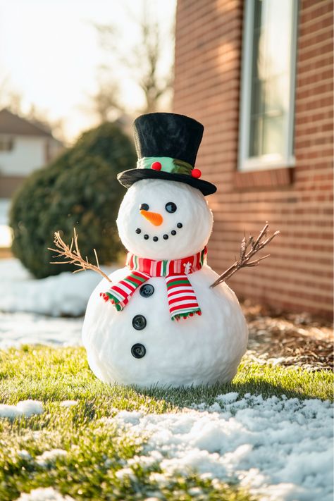 Who doesn’t love a timeless snowman figure? I find them so versatile—you can place them anywhere in your yard for instant holiday charm. They’re easy to set up and reusable for years to come. It’s a simple, no-fuss way to decorate. Are you ready to let a snowman brighten up your yard this Christmas? Snowman Ideas Outdoor, Christmas Front Yard, Front Yard Christmas, Yard Christmas Decor, Outdoor Snowman, Yard Decor Ideas, Christmas Yard Decor, Outdoor Christmas Diy, Snowman Ideas