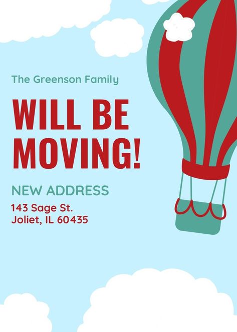 Free, custom printable moving announcement templates  Canva Moving House Card, House Cards, Office Moving, House Moving, Moving Cards, Moving Announcement, Moving Announcements, Meeting Notes, Thank You Note Cards