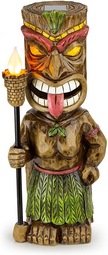 Amazon.com: Tiki Solar Powered Outdoor Decor LED Garden Light with Flickering Torch: Home Improvement Mayan Totem, Solar House Lights, Tiki Lights, Tiki Head, Tiki Statues, Outdoor Decorative Lights, Tiki Totem, Garden Gnomes Statue, Tiki Mask