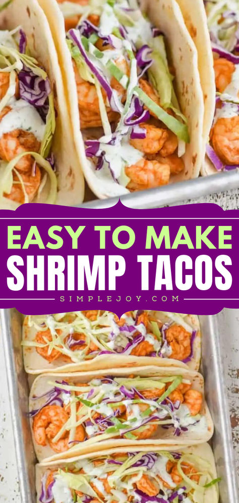 Get ready for an amazing Mexican dinner! These shrimp tacos are light, fresh, and full of flavor. This easy Cinco de Mayo food is even perfect for busy weeknights! Save this Cinco de Mayo party idea! Easy Shrimp Tacos, Shrimp Tacos Easy, Shrimp Taco Recipes, Shrimp Recipes For Dinner, Mexican Dinner, Shrimp Recipes Easy, Easy Shrimp, Shrimp Dishes, Shrimp Tacos