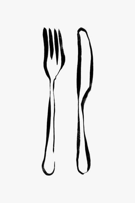 Knife And Fork Tattoo, Cutlery Tattoo, Knife And Fork Illustration, Fork And Knife Drawing, Cooking Utensils Drawing, Cutlery Drawing, Cutlery Illustration, Fork Tattoo, Catering Logo Design