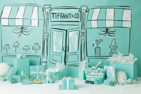 Breakfast At Tiffany's Cake Smash Tiffany Backdrop Ideas, Tiffany And Co Backdrop, Tiffany Blue Sweet 16, Toddler Birthday Themes, Tiffany Theme Party, Breakfast At Tiffanys Party Ideas, Tiffany Birthday Party, Tiffany Birthday, Tiffany Cakes