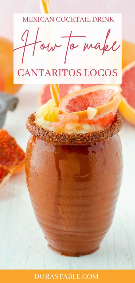 Cantarito Recipe, Cantaritos Recipe, Tamarind Candy, Grapefruit Recipes, Mexican Cocktails, Vegan Drinks Recipes, Mexican Recipe, Mexican Drinks, Vegan Mexican Recipes