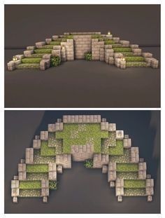 Minecraft End Rod Ideas, Minecraft Stone Builds, Minecraft Stone Gradient, Landscaping Minecraft, Minecraft Solarpunk, Minecraft Blueprints Step By Step, Minecraft Mountain Base, Minecraft Path Ideas, Minecraft Mountain