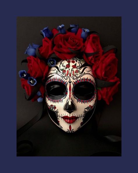 Catrina Mask, Mascara Papel Mache, Red Masquerade Mask, Day Of The Dead Mask, Sugar Skull Artwork, Mens Masquerade Mask, Paper Mache Mask, Making Paper Mache, Mascaras Halloween