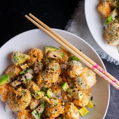 Oven Broccoli, Sweet Potato Tempura, Veggie Tempura, Baked Sushi, Oven Baked Vegetables, Tempura Vegetables, Vegetable Tempura, Tempura Sushi, Rice Avocado