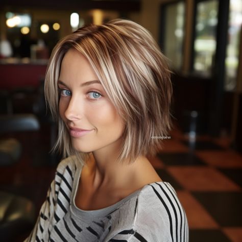 45 Trending Ash Blonde Hair Color Ideas You Need To Try Hair Color Dark Blonde Ash, Blonde Lowlights Short Hair, Blond Bob With Lowlights, Dimensional Blonde Pixie, Blonde Bob With Dark Underneath, Contrast Hair Color Blondes, What Color Blonde Is Right For Me, Angled Bob With Highlights, Highlights Dark Blonde Hair Short