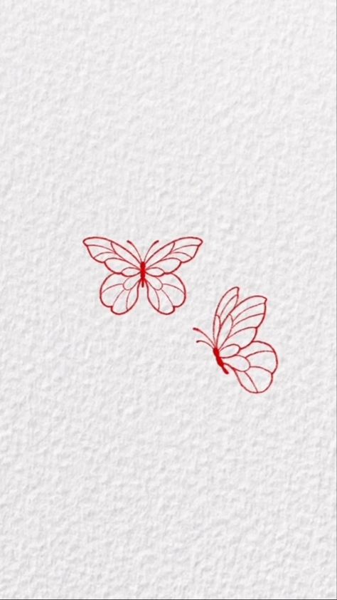 Red Heart With Flowers Tattoo, Red Ink Butterfly Tattoo Behind Ear, Butterfly Red Tattoo, Red Butterfly Tattoo, Heart Flower Tattoo, Cute Halloween Tattoos, Butterfly Wrist Tattoo, Brother Tattoos, Butterfly Tattoos For Women