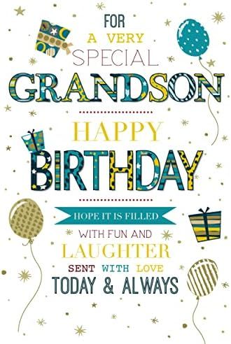 Special Grandson Birthday Card - Gold Foil Star Birthday Card for Grandson from Grandparents - Adult, Teenager or Child - Male Birthday Cards for Him - Contemporary Star Design | Blank Inside Envelope : Amazon.co.uk: Stationery & Office Supplies Happy Birthday Grandson Funny, Happy Birthday To My Grandson, Birthday For Grandson, Birthday Wishes For Grandson, Grandson Birthday Wishes, Male Birthday Cards, Birthday Grandson, Special Happy Birthday Wishes, Happy Birthday Grandson