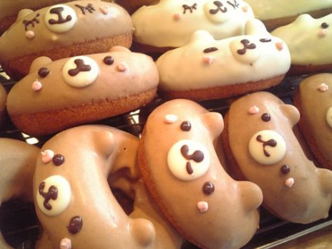 Dessert Original, Bear Recipes, Kawaii Dessert, Cute Donuts, Cute Snacks, Mini Donuts, Japanese Sweets, Kawaii Food, Cute Desserts