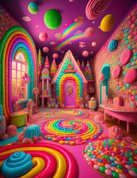 Candy Themed Bedroom, Random Backgrounds, Kingdom Castle, Candy Room, Candy Rainbow, Candy World, Colour Gradient, Pantone Colour Palettes, Fantasy Rooms