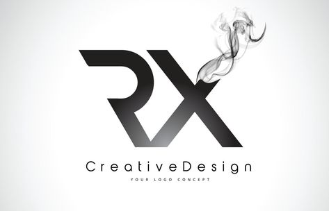 RX Letter Logo Design with Black Smoke. Rx Logo, Photography Logo, Letter Logo Design, Logo Concept, Letter Logo, Vector Art, Vector Free, Logo Design, Clip Art