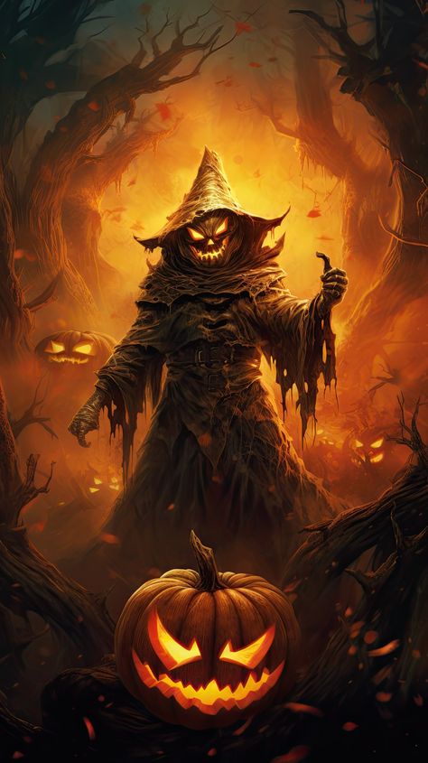 https://zedge.me/happy-halloween-1341926421 Halloween Imagem, Happy Halloween Gif, Scary Scarecrow, Zombie Wallpaper, Creepy Pumpkin, Samhain Halloween, Arte Alien, Gothic Fantasy Art, Hilarious Photos