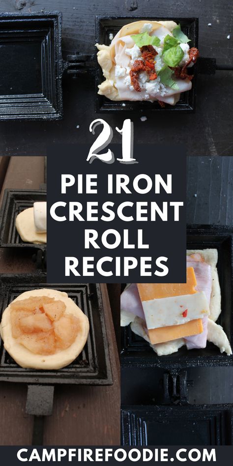 Crescent Roll Pies, Mountain Pie Recipes, Pudgy Pie Recipes, Pie Iron Cooking, Campfire Pies, Pudgy Pie, Mountain Pies, Recipes Using Crescent Rolls, Pie Iron Recipes