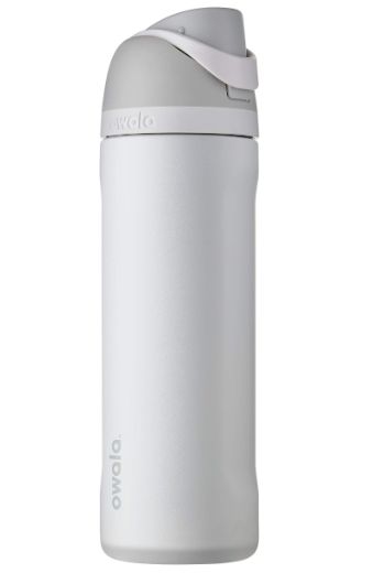 24-ounce insulated stainless-steel water bottle with a FreeSip spout and push-button lid with lock Owala Water Bottle, Water Cooler Bottle, Insulated Bag, Free Sport, Bottle With Straw, Water Bottle With Straw, Insulated Stainless Steel Water Bottle, Sport Water Bottle, Wall Insulation