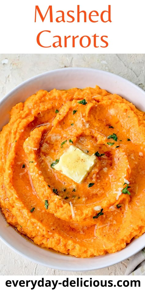 Mashed Carrots Recipe, Mashed Carrots, Potato Roses, Kid Friendly Vegetarian Recipes, Carrot Recipes Side Dishes, Whipped Sweet Potatoes, Chicken Bacon Ranch Wrap, Light Side Dishes, Vegetarian Thanksgiving Recipes