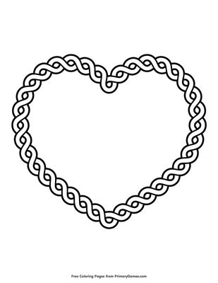 Border Coloring Pages, Heart Coloring Page, Celtic Knot Drawing, Celtic Coloring, Coloring Page Free Printable, Valentine Coloring Pages, Heart Coloring Pages, Coloring Page Printable, Celtic Heart