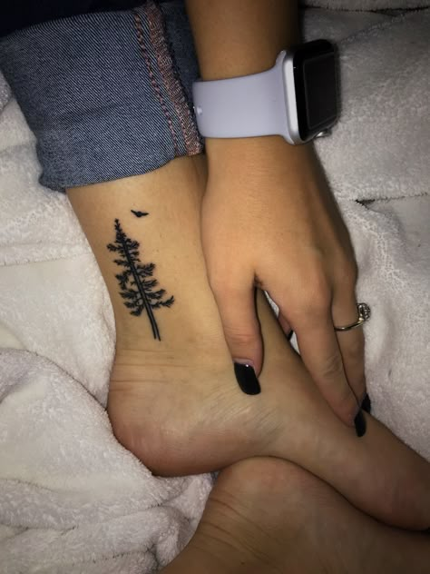 Nature Ankle Tattoos For Women, Small Ankle Tattoo Cover Up, Tree On Ankle Tattoo, Tree Ankle Tattoos For Women, Tree Tattoo On Ankle, Nature Ankle Tattoo, Ankle Tree Tattoos For Women, Ankle Tree Tattoo, Side Ankle Tattoo