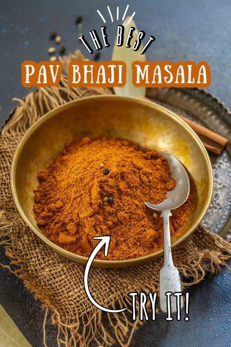 Pav Bhaji Masala is an Indian spice mix that is used to make the popular street food Pav Bhaji. Make it at home using my easy recipe. Indian Spice Mix, Pav Bhaji Masala, Bhaji Recipe, Pav Bhaji, Desi Food, Spice Mix, Masala Recipe, Spice Recipes, Indian Spices