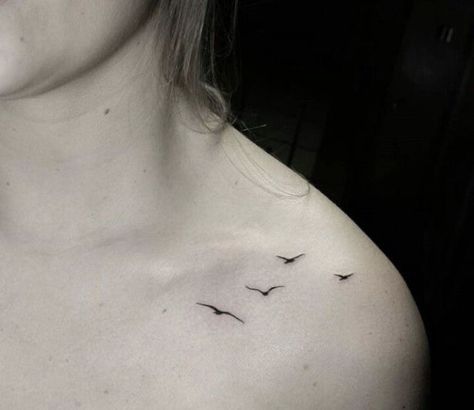 Pretty Tiny Tattoos, Small Bird Tattoos For Women Simple, Simple Birds Tattoo, Collar Bone Tattoo Birds, Tiny Bird Tattoos For Women, Bird Collar Bone Tattoo, Small Bird Tattoos For Women, Tiny Bird Tattoo, Buraka Tattoo