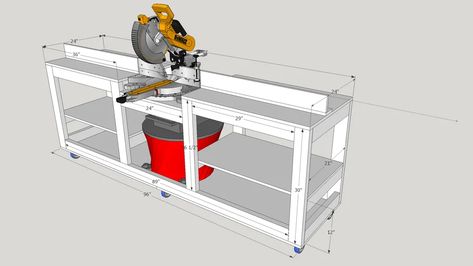 Miter Saw Station | 3D Warehouse Miter Saw Stand Plans, Floating Bed Diy, Garage Workspace, Miter Saw Station, Saw Station, Table Saw Station, Garage Workbench Plans, Mitre Saw Station, Saw Table