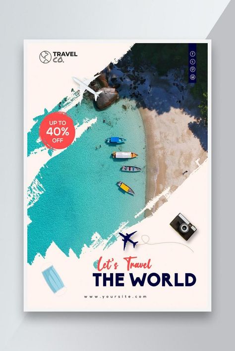 Attractive holiday Summer travel and tourism flyer template or poster design #pikbest#templates Tourism Flyer, Tourism Brochure Design, Tourism Design, Tourism Poster, Travel Ads, Graphic Design Flyer, Background Drawing, Holiday Background, Holiday Summer