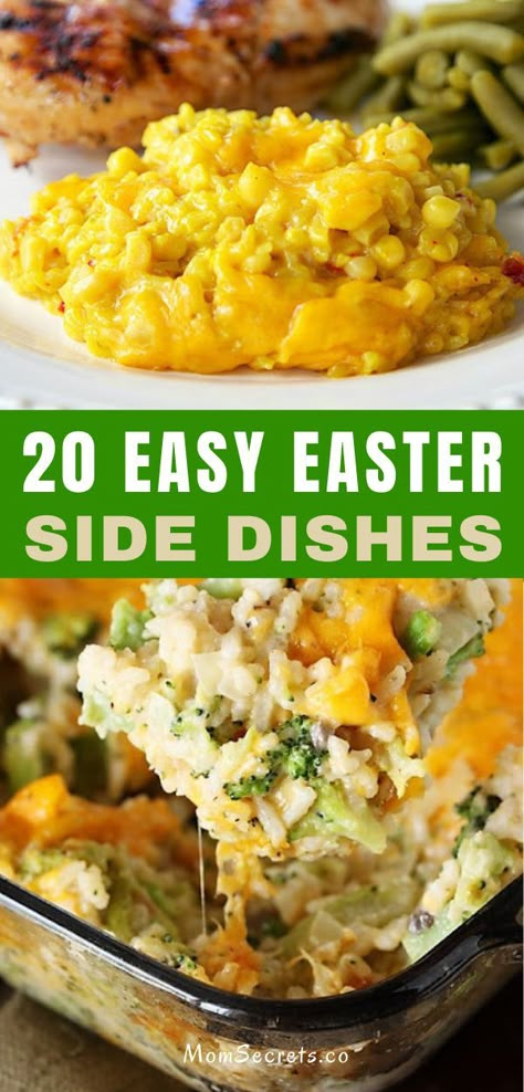 We have for you a collection of 20 Amazing Easter Side Dishes to help you with your Easter celebrations! You don't want to miss these recipes! #easter #eastersidedishes #easterrecipes #sidedishes Easter Turkey Dinner, Easter Ham Dinner, Easter Side Dishes Vegetables, Easter Lunch Menu, Easter Dinner Side Dishes, Easter Casserole, Easter Vegetables, Easter Dinner Sides, Easter Side Dishes Recipes