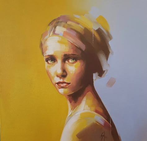 Monochromatic Figure Painting, Solly Smook Paintings, Yellow Portrait Painting, Monochromatic Painting Portraits, Solly Smook, Monochromatic Portrait, Yellow Portrait, Monochromatic Painting, Portraiture Artist