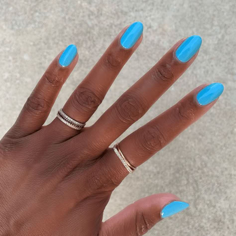 Beachy Nail Colors, Blue Gel X Nails, Blue Nails Spring, First Day Of School Nails, Nail Designs And Colors, Prom Nails Silver, Gucci Nails, Beachy Nails, Bday Nails