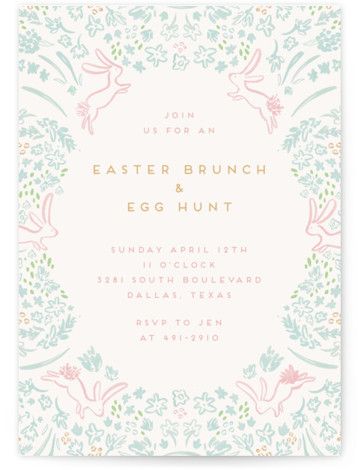 Easter Brunch Party, Easter Tea Party, Modern Easter, New Baby Greetings, Easter Invitations, Easter Illustration, Bunny Party, Baby Greeting Cards, Party Stationery