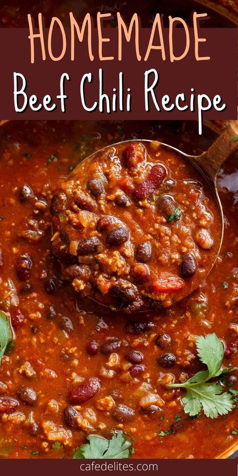 Classic Chili Recipe Beef, Traditional Chili Recipe Beef, Chili Recipe Beef Broth, Best Chili Recipe With Noodles, Ground Chili Meat Recipes, How To Make The Best Chili, Good Easy Dinner Recipes With Ground Beef, Chilli Recipe With V8 Juice, Good Chilli Recipe