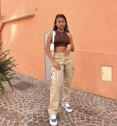 Flamboyant Aesthetic, Yva Landria, Dress Like A Baddie, Looks Pinterest, Cargo Pants Outfit, Swag Outfits For Girls, Tomboy Style Outfits, Looks Street Style, Looks Black