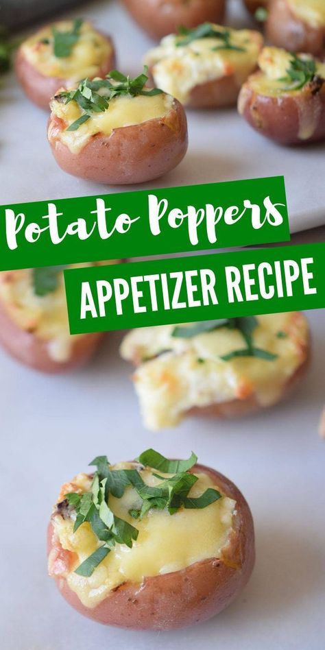 Potato Poppers! Easy Appetizer Recipe! These Potato Poppers are one of our favorite mini side dishes or appetizer recipes for parties! So easy to make and perfect for a crowd! #potato #poppers #easy #appetizer #recipe Potato Poppers, Dishes Recipe, Potato Appetizers, Recipes Potato, Poppers Recipe, Resep Diet, Appetizers Easy Finger Food, Finger Foods Easy, Baked Potatoes