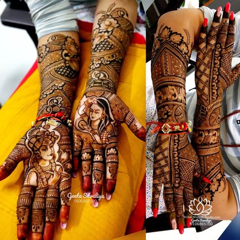 Radhe Krishna Mehndi Designs, Krishna Mehndi Designs, Krishna Mehndi, Mhndi Design, Bridal Mehandi, Mehndi Designs Front Hand, Indian Wedding Photography Poses, Wedding Mehndi Designs, Wedding Mehndi