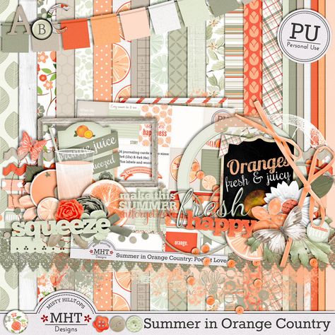 FREE Freebie Friday: Summer in Orange Country –MHT... [There are 6 parts.] Summer Scrapbook Printables, Free Digital Scrapbooking Kits Downloads, Orange Scrapbook Stickers, Scrapbook Kits Free, Orange Scrapbook Paper, Free Digital Scrapbooking Kits, Scrapbooking Freebies, Scrapbook Fonts, Scrapbooking Retreats