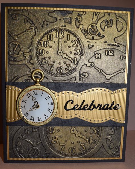 Clock Background, Steampunk Cards, Clock Card, Men's Birthday, Pan Pastels, 80th Birthday Cards, Mens Birthday, Fishing Cards, Hand Made Greeting Cards